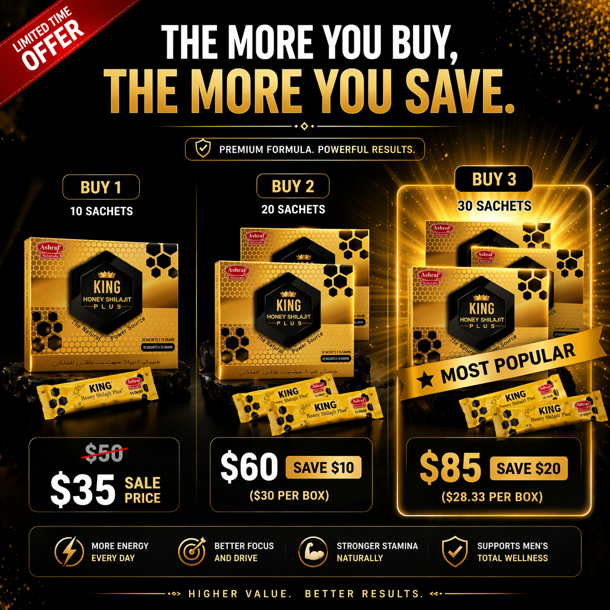 King Honey Shilajit PLUS - Raw Honey & Shilajit